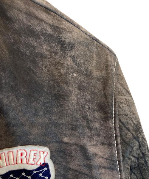AVIREX（アヴィレックス）AVIREX (アヴィレックス) レザージャケット ブラウン サイズ:Lの古着・服飾アイテム