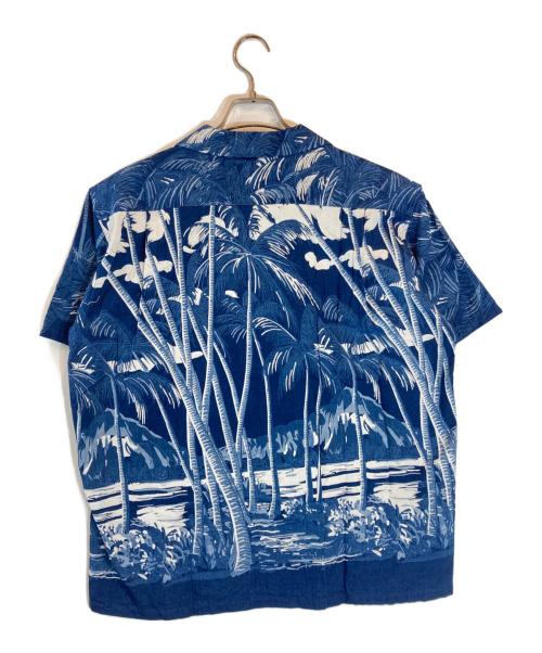 Duke Kahanamoku（デュークカハナモク）DUKE KAHANAMOKU (デュークカハナモク) INDIGO COTTON HAWAIIAN SHIRT ブルー サイズ:Lの古着・服飾アイテム