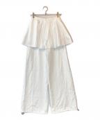 MAISON SPECIALメゾンスペシャル）の古着「Flared Skirt Layered Sweatpants」｜ホワイト