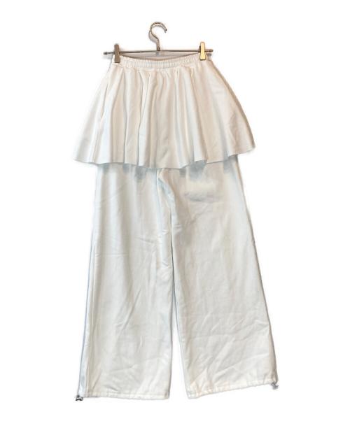 MAISON SPECIAL（メゾンスペシャル）MAISON SPECIAL (メゾンスペシャル) Flared Skirt Layered Sweatpants ホワイト サイズ:36 未使用品の古着・服飾アイテム