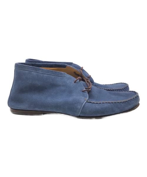 GUCCI（グッチ）GUCCI (グッチ) スウェードチャッカブーツ ブルー サイズ:SIZE 61/2の古着・服飾アイテム