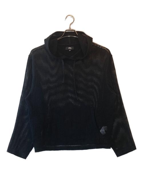 stussy（ステューシー）stussy (ステューシー) Cotton Mesh Hoodie ブラック サイズ:Mの古着・服飾アイテム
