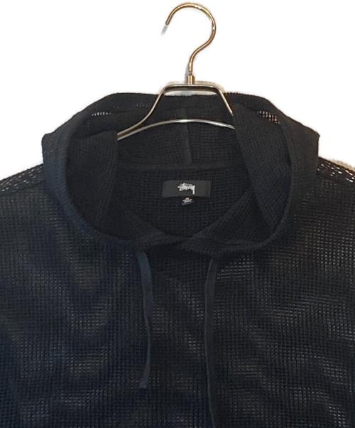 stussy（ステューシー）stussy (ステューシー) Cotton Mesh Hoodie ブラック サイズ:Mの古着・服飾アイテム