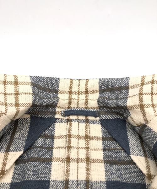LARDINI（ラルディーニ）LARDINI (ラルディーニ) チェック柄シルクテーラードジャケット グレー×ベージュ サイズ:44の古着・服飾アイテム