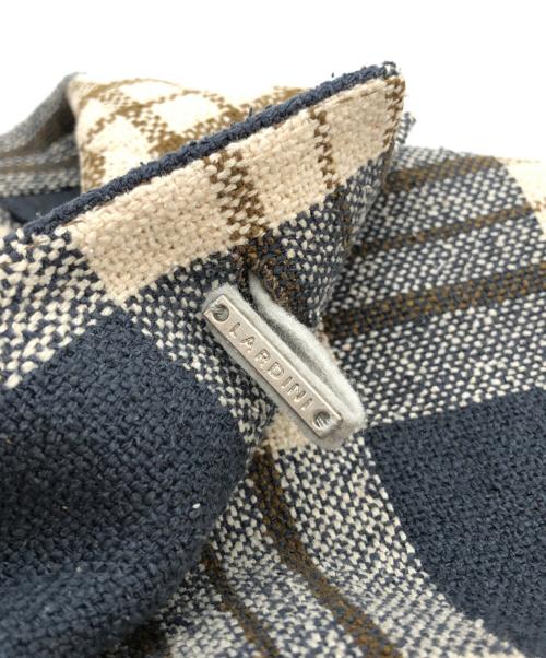 LARDINI（ラルディーニ）LARDINI (ラルディーニ) チェック柄シルクテーラードジャケット グレー×ベージュ サイズ:44の古着・服飾アイテム