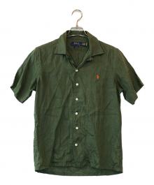 POLO RALPH LAUREN（ポロ・ラルフローレン）の古着「クラシック フィット リネン キャンプ シャツ」｜グリーン