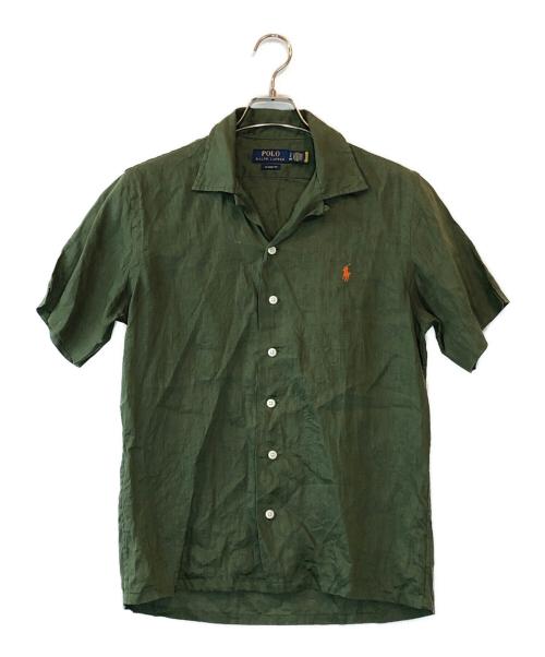 POLO RALPH LAUREN（ポロ・ラルフローレン）POLO RALPH LAUREN (ポロ・ラルフローレン) クラシック フィット リネン キャンプ シャツ グリーン サイズ:Sの古着・服飾アイテム