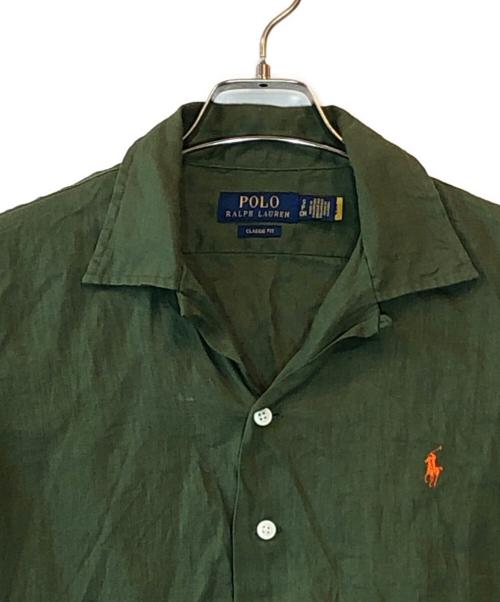 POLO RALPH LAUREN（ポロ・ラルフローレン）POLO RALPH LAUREN (ポロ・ラルフローレン) クラシック フィット リネン キャンプ シャツ グリーン サイズ:Sの古着・服飾アイテム