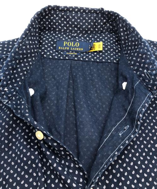 POLO RALPH LAUREN（ポロ・ラルフローレン）POLO RALPH LAUREN (ポロ・ラルフローレン) リネンペイズリーシャツ ブルー サイズ:SIZE Lの古着・服飾アイテム