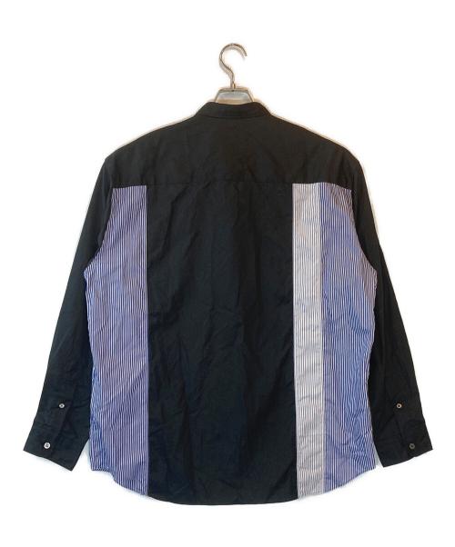 COMME des GARCONS HOMME（コムデギャルソン オム）COMME des GARCONS HOMME (コムデギャルソン オム) DOIHOKOSHO ストライプ切替パッチワークシャツ ブラック サイズ:Lの古着・服飾アイテム