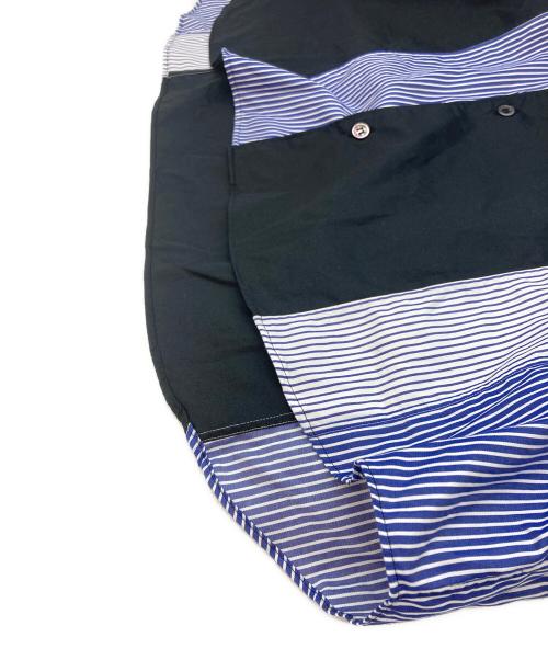 COMME des GARCONS HOMME（コムデギャルソン オム）COMME des GARCONS HOMME (コムデギャルソン オム) DOIHOKOSHO ストライプ切替パッチワークシャツ ブラック サイズ:Lの古着・服飾アイテム