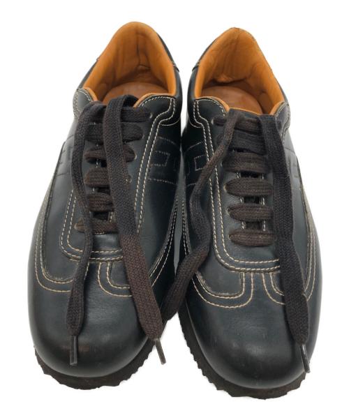 HERMES（エルメス）HERMES (エルメス) Hロゴレザースニーカー ブラック サイズ:36の古着・服飾アイテム