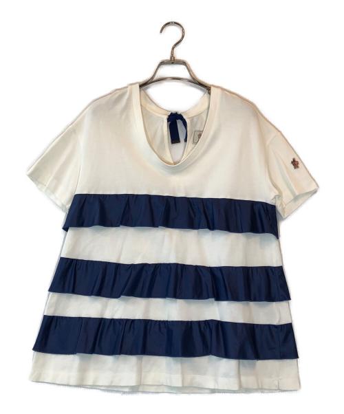 MONCLER（モンクレール）MONCLER (モンクレール) 異素材フリルカットソー ホワイト サイズ:XSの古着・服飾アイテム