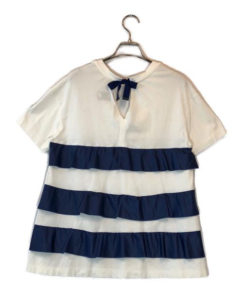 MONCLER（モンクレール）MONCLER (モンクレール) 異素材フリルカットソー ホワイト サイズ:XSの古着・服飾アイテム