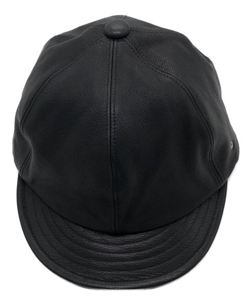the fat hatter（ザ ファットハッター）THE FAT HATTER (ザ ファットハッター) Billie Leather Cap ブラック サイズ:Mの古着・服飾アイテム