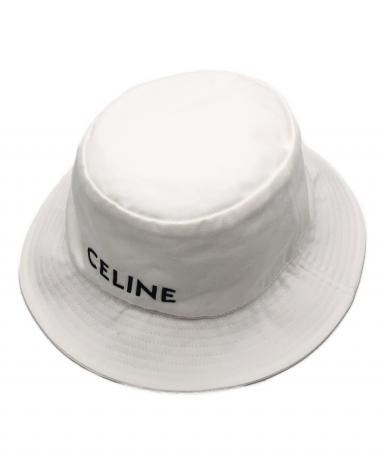 CELINE バケットハット ホワイト M 表参道店購入品 セリーヌ 中古・古着通販】CELINE (セリーヌ) クラシックロゴ バケットハット