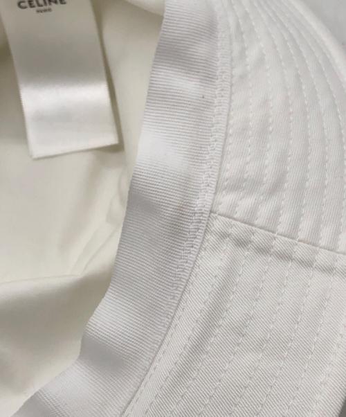 CELINE（セリーヌ）CELINE (セリーヌ) クラシックロゴ バケットハット ホワイト サイズ:Lの古着・服飾アイテム