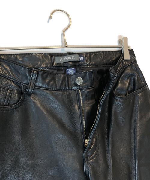 OLD GAP（オールドギャップ）OLD GAP (オールドギャップ) カウレザーパンツ ブラック サイズ:W30×L30の古着・服飾アイテム