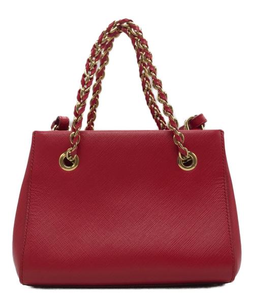 Salvatore Ferragamo（サルヴァトーレ フェラガモ）Salvatore Ferragamo (サルヴァトーレ フェラガモ) ヴァラリボンチェーンハンドバッグ レッドの古着・服飾アイテム