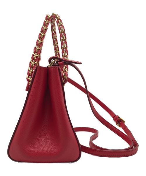 Salvatore Ferragamo（サルヴァトーレ フェラガモ）Salvatore Ferragamo (サルヴァトーレ フェラガモ) ヴァラリボンチェーンハンドバッグ レッドの古着・服飾アイテム