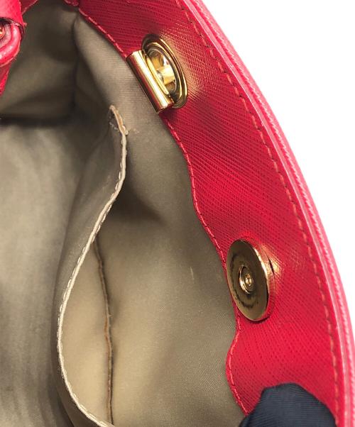 Salvatore Ferragamo（サルヴァトーレ フェラガモ）Salvatore Ferragamo (サルヴァトーレ フェラガモ) ヴァラリボンチェーンハンドバッグ レッドの古着・服飾アイテム
