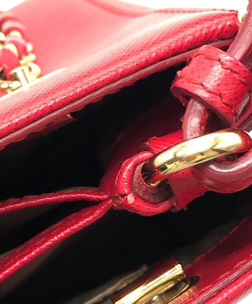 Salvatore Ferragamo（サルヴァトーレ フェラガモ）Salvatore Ferragamo (サルヴァトーレ フェラガモ) ヴァラリボンチェーンハンドバッグ レッドの古着・服飾アイテム