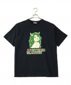 Hysteric Glamourヒステリックグラマー）の古着「2TONE DEVIL WOMAN Tシャツ」｜ブラック