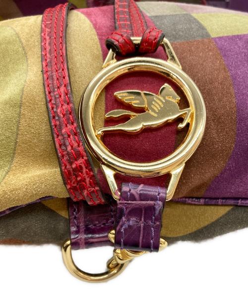 ETRO（エトロ）ETRO (エトロ) スウェードレザープリントバッグ マルチカラーの古着・服飾アイテム