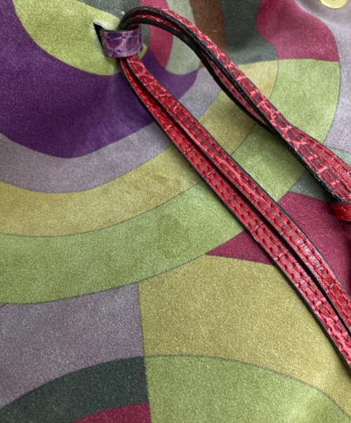 ETRO（エトロ）ETRO (エトロ) スウェードレザープリントバッグ マルチカラーの古着・服飾アイテム