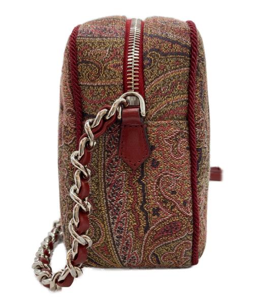 ETRO（エトロ）ETRO (エトロ) ペイズリー柄チェーンショルダーバッグ ブラウン×レッドの古着・服飾アイテム