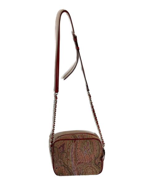 ETRO（エトロ）ETRO (エトロ) ペイズリー柄チェーンショルダーバッグ ブラウン×レッドの古着・服飾アイテム
