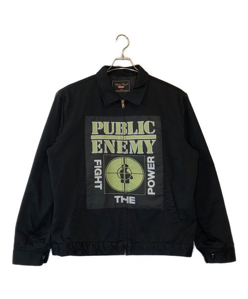 SUPREME（シュプリーム）SUPREME (シュプリーム) UNDERCOVER (アンダーカバー) PUBLIC ENEMY (パブリック エネミー) public enemy Work Jacket ブラック×グリーン サイズ:LARGEの古着・服飾アイテム