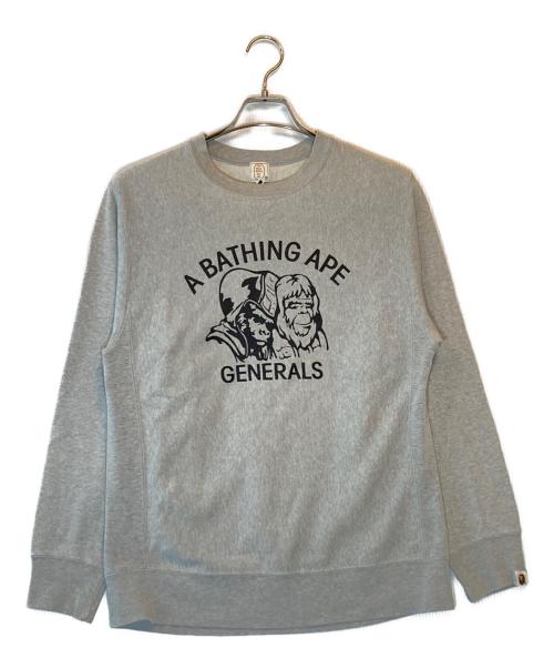A BATHING APE（アベイシングエイプ）A BATHING APE (アベイシングエイプ) プリントスウェット グレー サイズ:Sの古着・服飾アイテム
