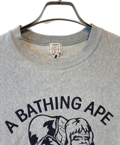 A BATHING APE（アベイシングエイプ）A BATHING APE (アベイシングエイプ) プリントスウェット グレー サイズ:Sの古着・服飾アイテム