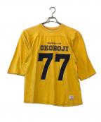 Championチャンピオン）の古着「両面プリントフットボールTシャツ」｜イエロー