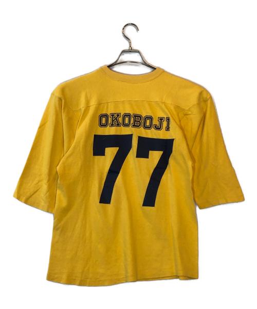 Champion（チャンピオン）Champion (チャンピオン) 両面プリントフットボールTシャツ イエロー サイズ:LARGEの古着・服飾アイテム