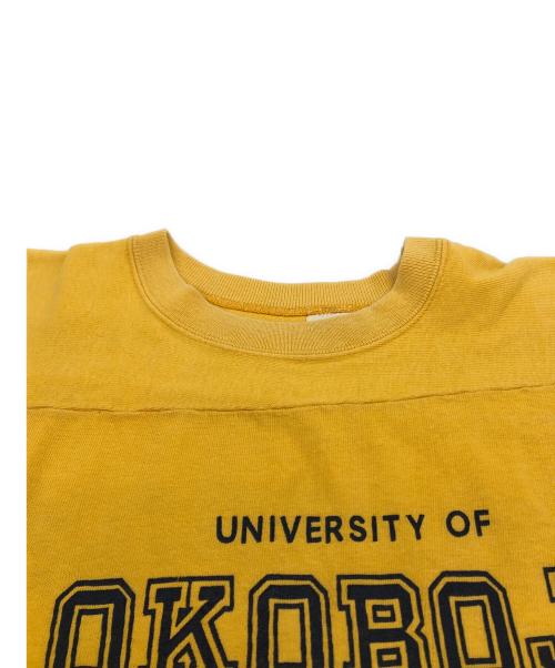 Champion（チャンピオン）Champion (チャンピオン) 両面プリントフットボールTシャツ イエロー サイズ:LARGEの古着・服飾アイテム