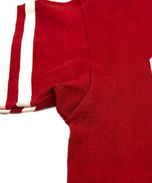 Champion（チャンピオン）Champion (チャンピオン) フットボールTシャツ レッド サイズ:LARGEの古着・服飾アイテム