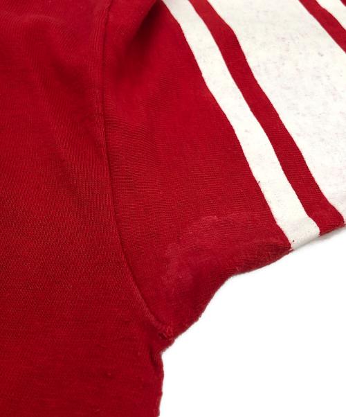 Champion（チャンピオン）Champion (チャンピオン) フットボールTシャツ レッド サイズ:LARGEの古着・服飾アイテム