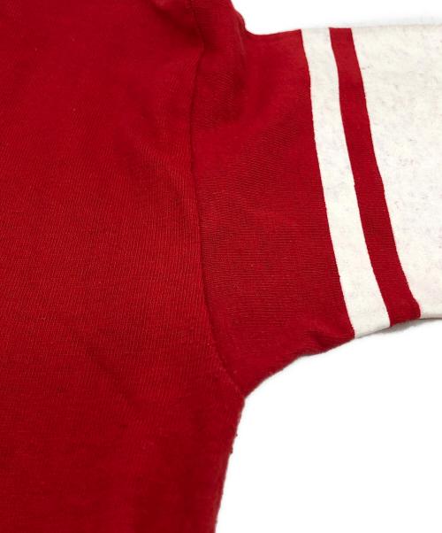 Champion（チャンピオン）Champion (チャンピオン) フットボールTシャツ レッド サイズ:LARGEの古着・服飾アイテム
