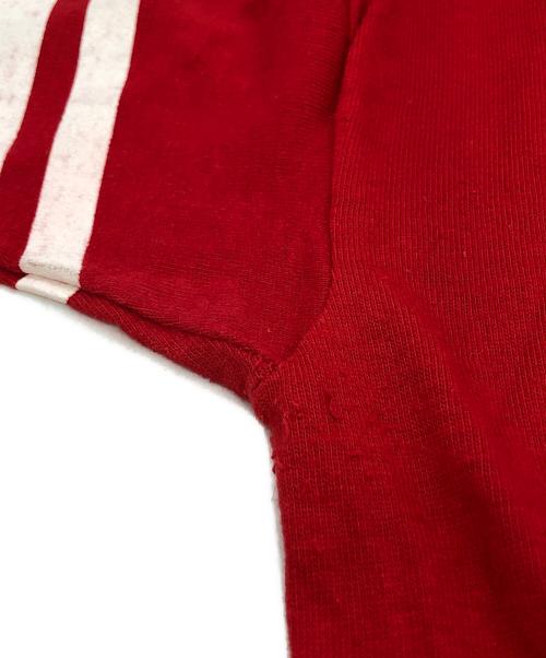 Champion（チャンピオン）Champion (チャンピオン) フットボールTシャツ レッド サイズ:LARGEの古着・服飾アイテム
