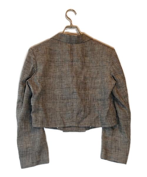 Whim Gazette（ウィムガゼット）Whim Gazette (ウィムガゼット) リネングレンチェックジャケット グレー サイズ:Fの古着・服飾アイテム