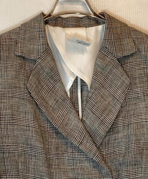 Whim Gazette（ウィムガゼット）Whim Gazette (ウィムガゼット) リネングレンチェックジャケット グレー サイズ:Fの古着・服飾アイテム