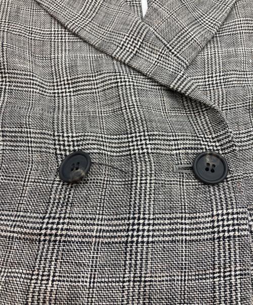 Whim Gazette（ウィムガゼット）Whim Gazette (ウィムガゼット) リネングレンチェックジャケット グレー サイズ:Fの古着・服飾アイテム