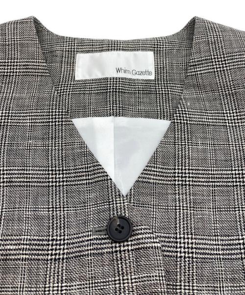 Whim Gazette（ウィムガゼット）Whim Gazette (ウィムガゼット) リネングレンチェックベスト グレー サイズ:Fの古着・服飾アイテム