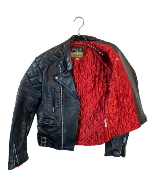 666（666）666 (666) キルティングパデッドセミダブルライダース ブラック サイズ:36の古着・服飾アイテム