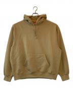 SUPREMEシュプリーム）の古着「satin applique hooded sweatshirt」｜ベージュ