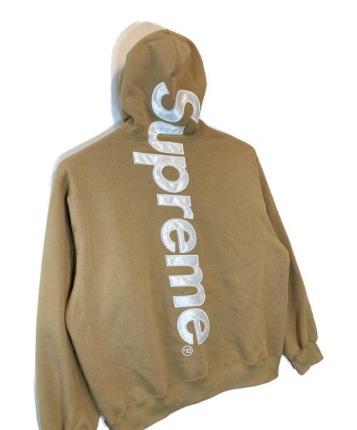 SUPREME（シュプリーム）SUPREME (シュプリーム) satin applique hooded sweatshirt ベージュ サイズ:XLARGEの古着・服飾アイテム