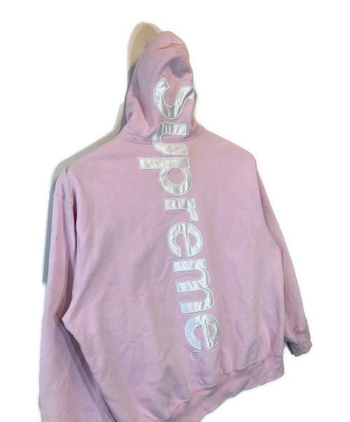 SUPREME（シュプリーム）SUPREME (シュプリーム) satin applique hooded sweatshirt ピンク サイズ:XLargeの古着・服飾アイテム