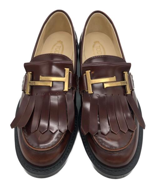 TOD'S（トッズ）TOD'S (トッズ) フリンジローファー ブラウン サイズ:35 1/2の古着・服飾アイテム